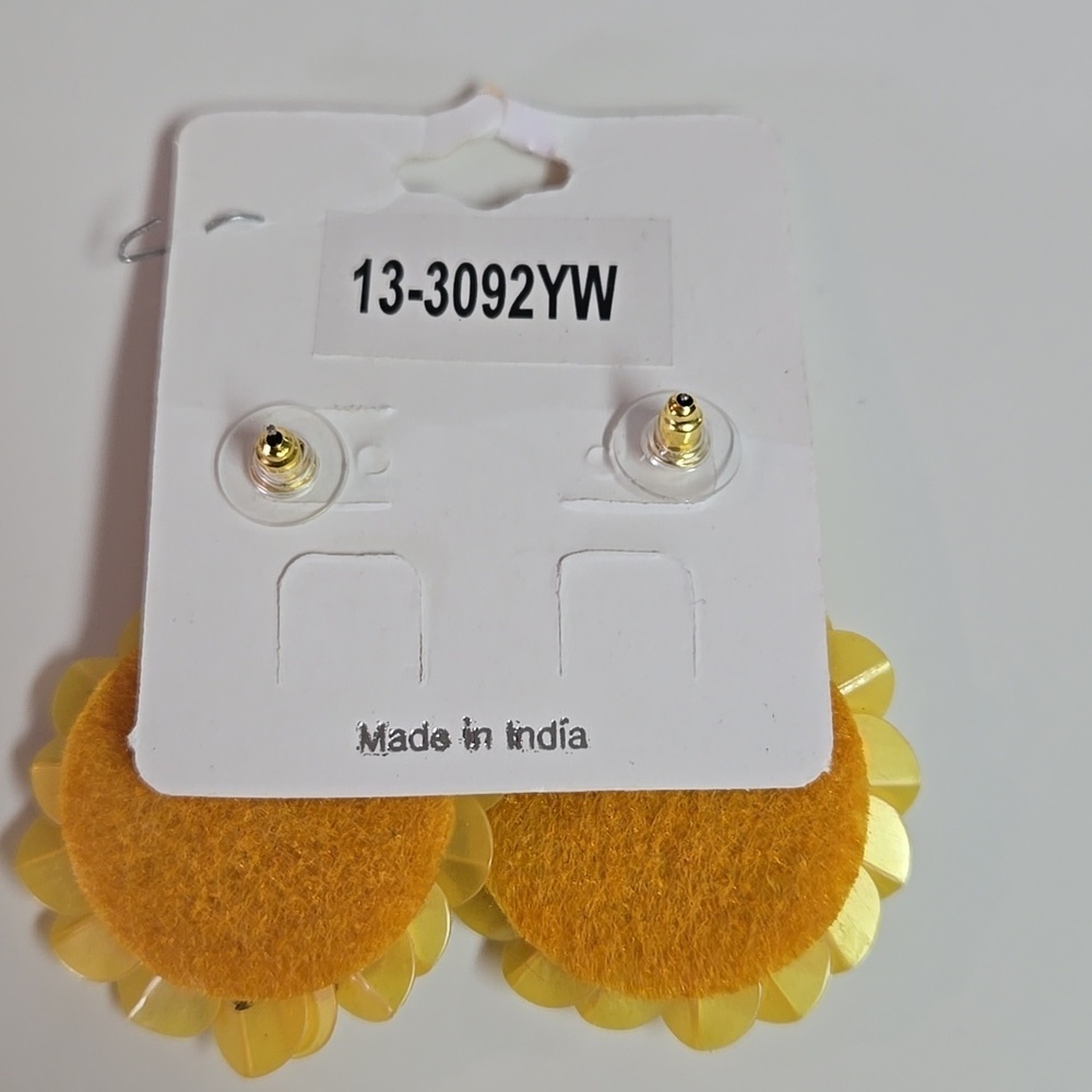 Viola Yellow and Red Floral Earrings - Picture 2 of 2